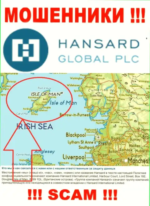 Официальное место регистрации интернет-обманщиков Hansard International Limited - Isle of Man
