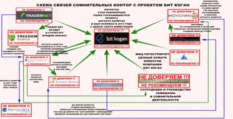 Детальная схема связи БитКоган с другими организациями