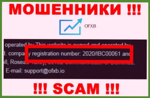 Регистрационный номер, который принадлежит компании OFXB - 2020/IBC00061