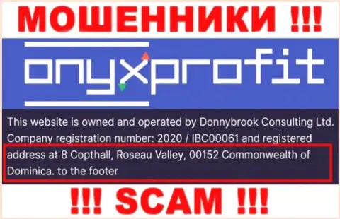 8 Copthall, Roseau Valley, 00152 Commonwealth of Dominica - это оффшорный юридический адрес Onyx Profit, оттуда МОШЕННИКИ обдирают клиентов