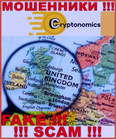 Мошенники Crypnomic не предоставляют достоверную информацию относительно их юрисдикции