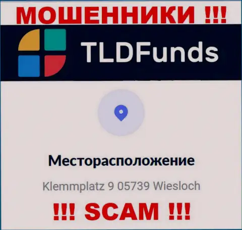 Информация о официальном адресе TLD Funds, которая размещена у них на сайте - липовая