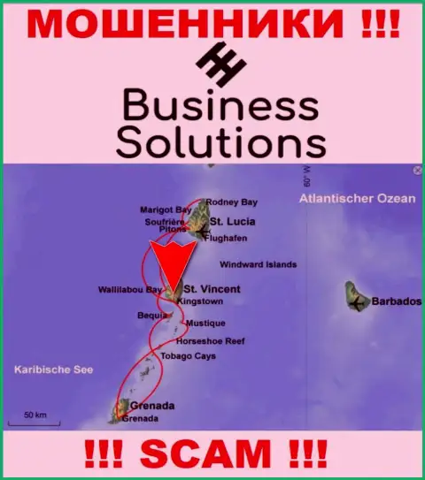 Business Solutions намеренно осели в оффшоре на территории Kingstown St Vincent & the Grenadines - это ОБМАНЩИКИ !!!