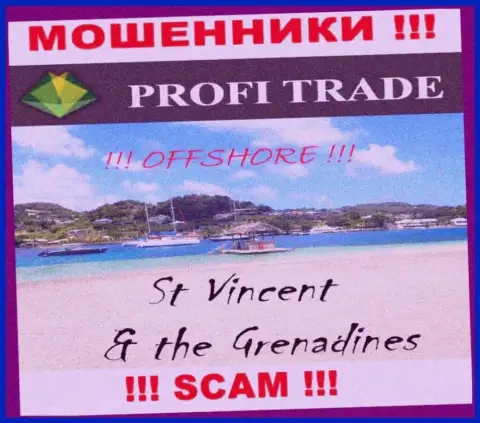 Базируется организация Profi Trade в оффшоре на территории - St. Vincent and the Grenadines, МОШЕННИКИ !!!
