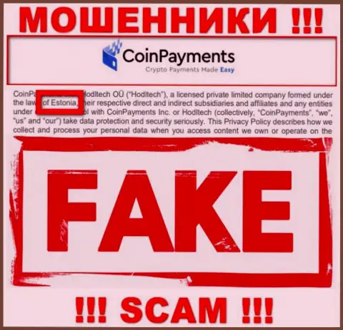 На онлайн-сервисе Coin Payments вся информация относительно юрисдикции неправдивая - стопроцентно мошенники !