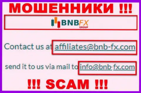 Электронный адрес мошенников BNB-FX Com, информация с официального интернет-ресурса