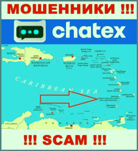 Не доверяйте мошенникам Чатекс, потому что они пустили корни в оффшоре: Сент-Винсент и Гренадины