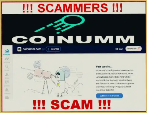 There isn't information about Coinumm Com scammers on similarweb