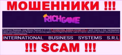 Компания, управляющая мошенниками Rich Game - NTERNATIONAL BUSINESS SYSTEMS S.R.L.