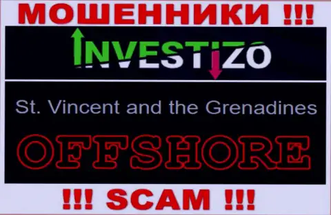 Поскольку Investizo имеют регистрацию на территории Сент-Винсент и Гренадины, похищенные средства от них не забрать