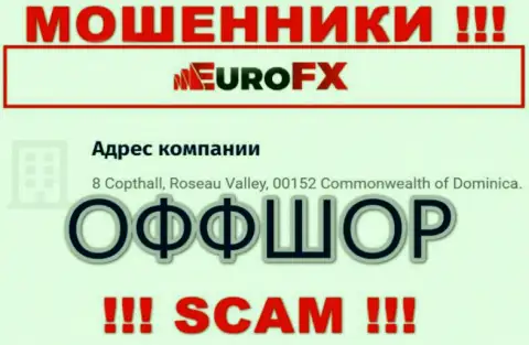 8 Copthall, Roseau Valley, 00152 Commonwealth of Dominica - отсюда, с офшора, интернет мошенники Евро ФХ Трейд безнаказанно лишают средств своих наивных клиентов