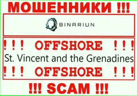 Сент-Винсент и Гренадины - именно здесь зарегистрирована незаконно действующая контора Binariun