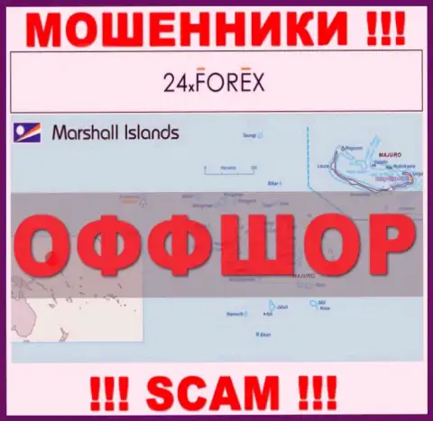 Marshall Islands - это место регистрации конторы 24XForex Com, которое находится в оффшорной зоне