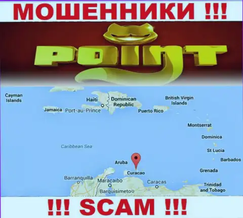 Организация ПоинтЛото Ком зарегистрирована довольно-таки далеко от слитых ими клиентов на территории Curacao