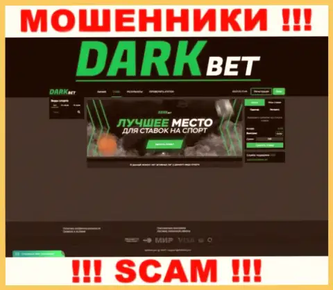 Ложная информация от мошенников DarkBet у них на официальном сайте DarkBet Pro