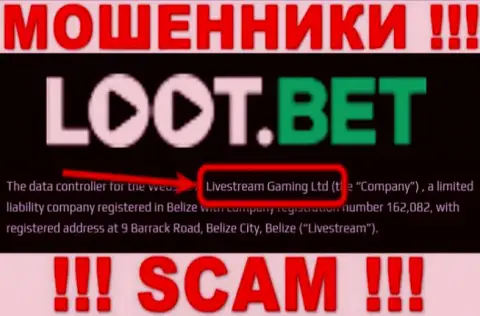 Вы не сможете сберечь свои финансовые вложения взаимодействуя с LootBet, даже в том случае если у них имеется юр. лицо Livestream Gaming Ltd