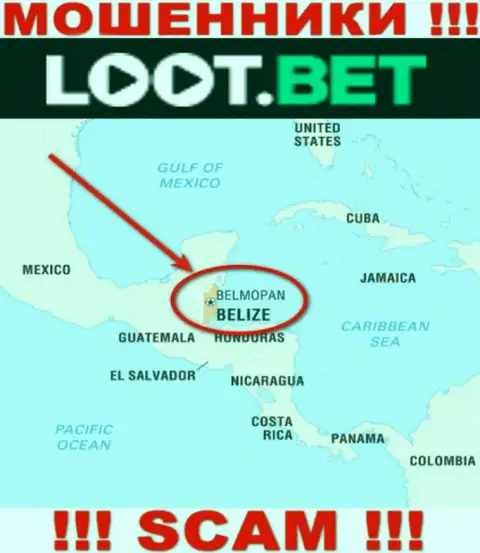 Рекомендуем избегать взаимодействия с мошенниками Loot Bet, Belize - их оффшорное место регистрации