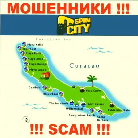 Юридическое место базирования SpinCity на территории - Curacao