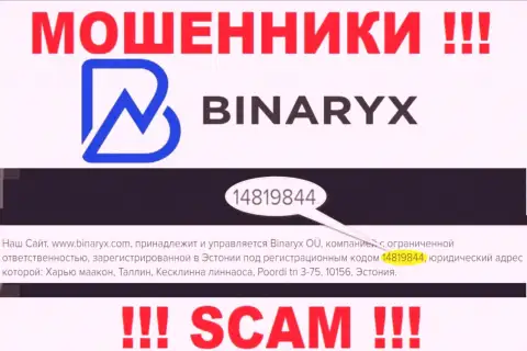 Binaryx Com не скрывают рег. номер: 14819844, да и зачем, оставлять без денег клиентов он не мешает
