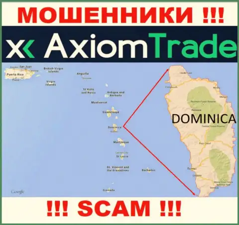 На своем сайте AxiomTrade написали, что они имеют регистрацию на территории - Commonwealth of Dominica