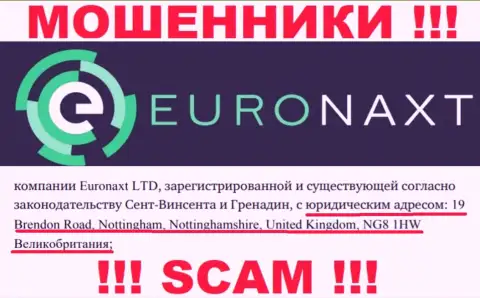 Официальный адрес конторы EuroNax у нее на интернет-портале фиктивный - это СТОПУДОВО МОШЕННИКИ !!!