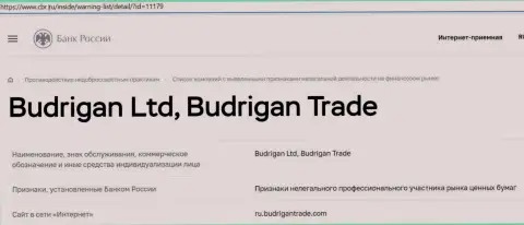 Мошенники Budrigan Ltd попали в черный список Центрального Банка России