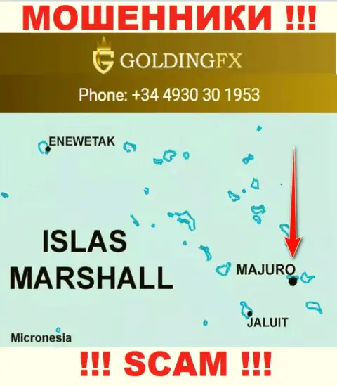 С мошенником Голдинг ФХ довольно рискованно иметь дела, ведь они расположены в офшоре: Маджуро, Маршалловы острова