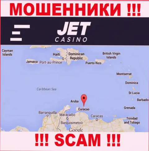 Адрес регистрации JetCasino на территории - Curaçao