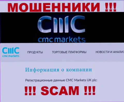 Свое юр лицо компания CMC Markets UK plc не прячет - это CMC Markets UK plc