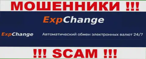 Криптовалютный обменник - это то на чем, якобы, специализируются мошенники ExpChange