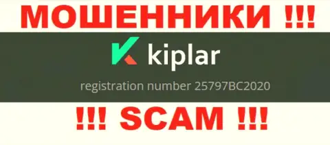 Регистрационный номер конторы Киплар Ком, в которую накопления советуем не вводить: 25797BC2020