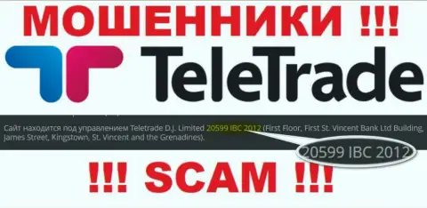 Номер регистрации internet мошенников TeleTrade Ru (20599 IBC 2012) не гарантирует их честность