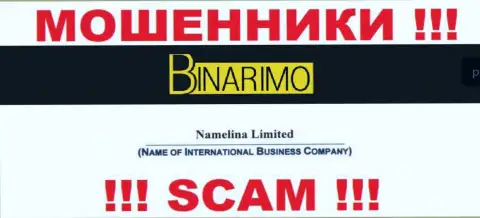 Юр. лицом Binarimo считается - Namelina Limited