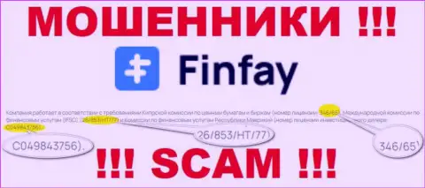 На web-сайте ФинФей Ком размещена их лицензия, но это хитрые мошенники - не доверяйте им