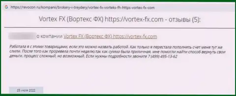 Отзыв в отношении интернет мошенников Vortex FX - осторожно, грабят клиентов, лишая их без единой копейки