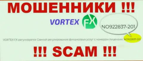 Именно эта лицензия приведена на официальном информационном сервисе ворюг Vortex FX