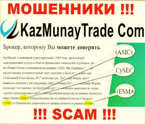 Деятельность Kaz Munay Trade не контролируется ни одним регулирующим органом - это МОШЕННИКИ !