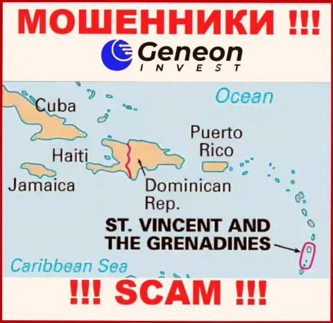 Генеон Инвест зарегистрированы на территории - St. Vincent and the Grenadines, избегайте сотрудничества с ними